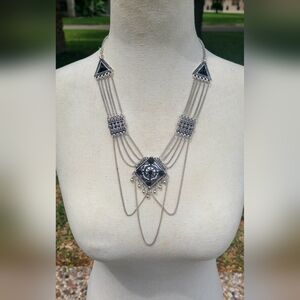 Silver and Black Necklace